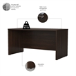 Studio C 60W x 30D Office Desk in Black Walnut - Engineered Wood
