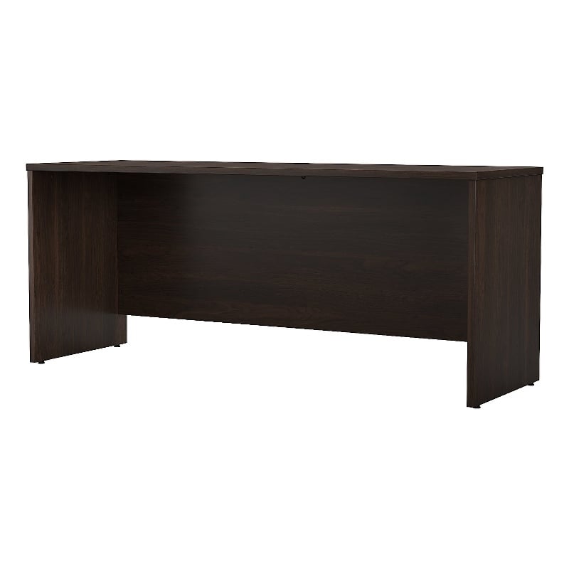 Studio C 72W x 24D Credenza Desk in Black Walnut Engineered Wood