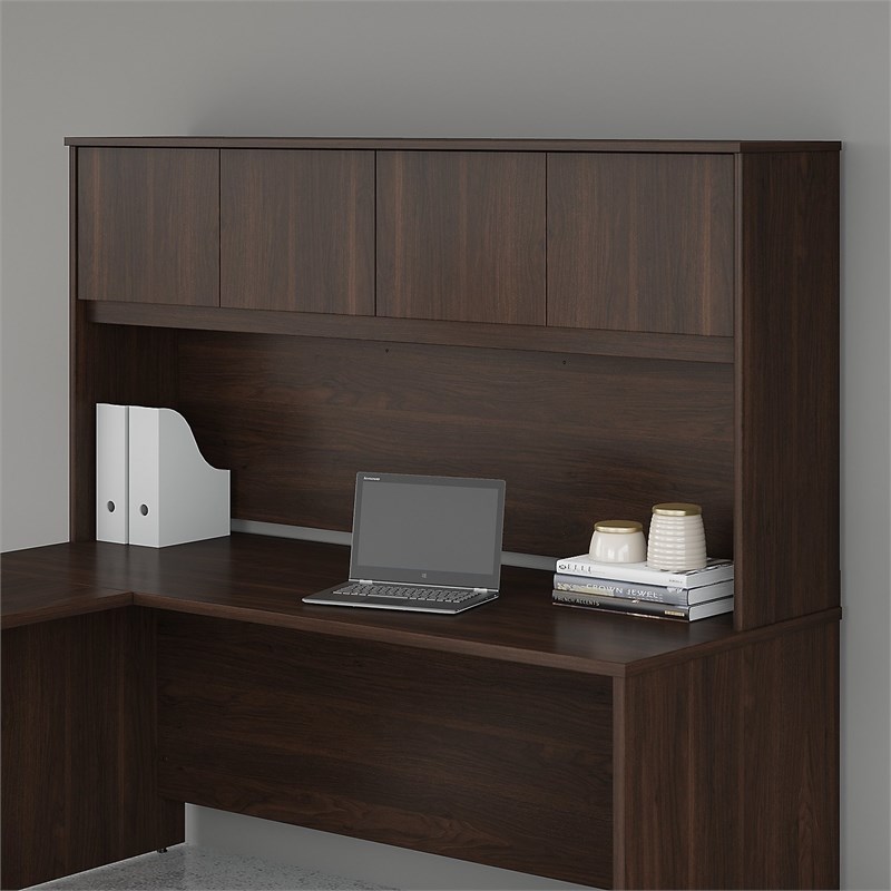 Studio C 72W Desk Hutch in Black Walnut - Engineered Wood