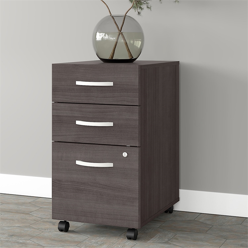 Studio A 3 Drawer Mobile File Cabinet in Storm Gray - Engineered Wood