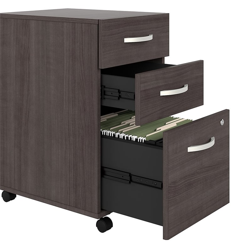 Studio A 3 Drawer Mobile File Cabinet in Storm Gray - Engineered Wood