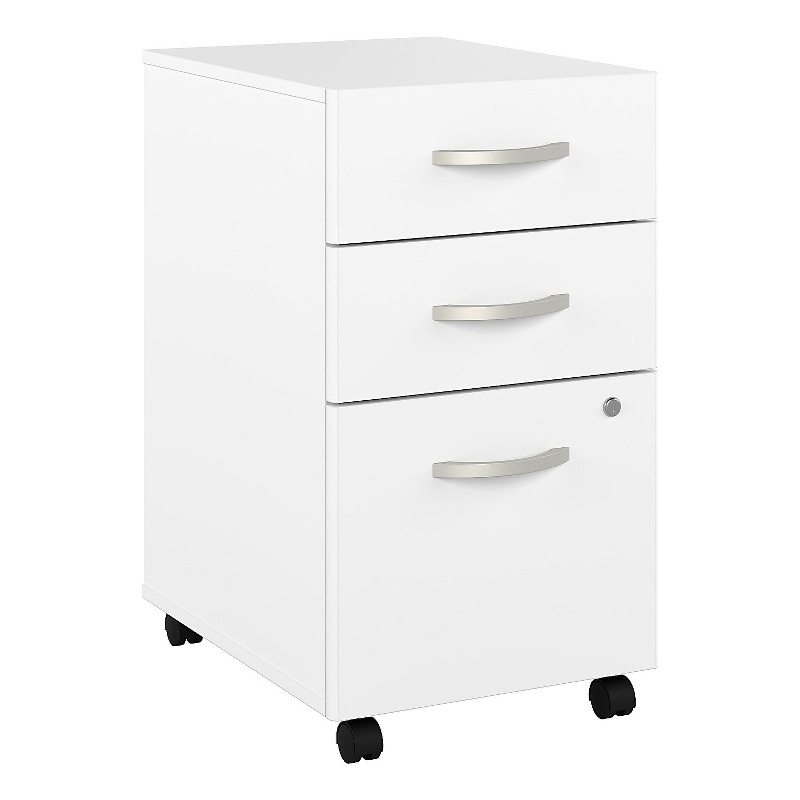 Studio A 3 Drawer Mobile File in White Engineered Wood