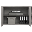 Studio A Low Storage Cabinet with Doors in Platinum Gray - Engineered Wood