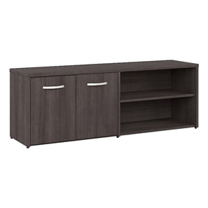Studio A Low Storage Cabinet with Doors in Storm Gray - Engineered Wood