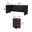 Studio C 72W x 30D Office Desk with Drawers in Black Walnut - Engineered Wood