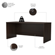 Studio C 72W x 30D Office Desk with Drawers in Black Walnut - Engineered Wood