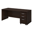 Studio C 72W x 30D Office Desk with Drawers in Black Walnut - Engineered Wood