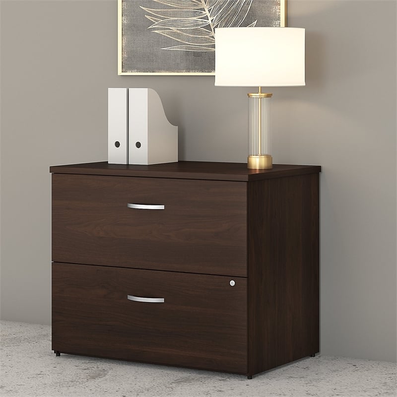 Studio C 2 Drawer Lateral File Cabinet in Black Walnut - Engineered Wood