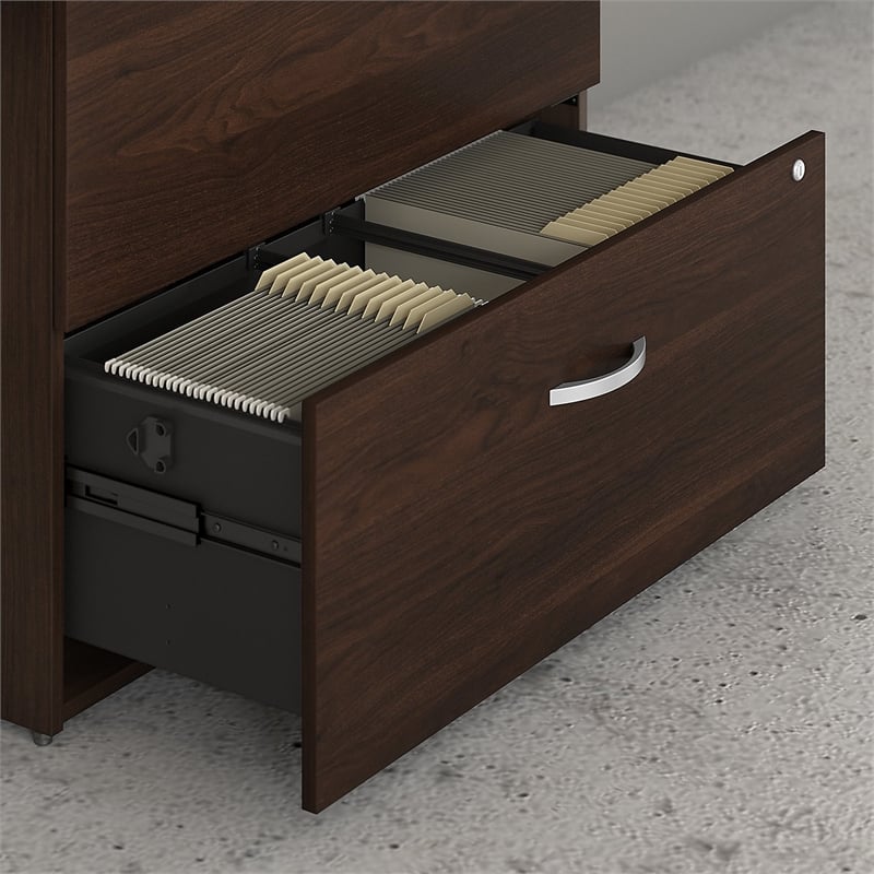 Studio C 2 Drawer Lateral File Cabinet in Black Walnut - Engineered Wood