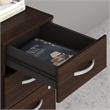 Studio C 72W x 36D Bow Front Desk with Drawers in Black Walnut - Engineered Wood