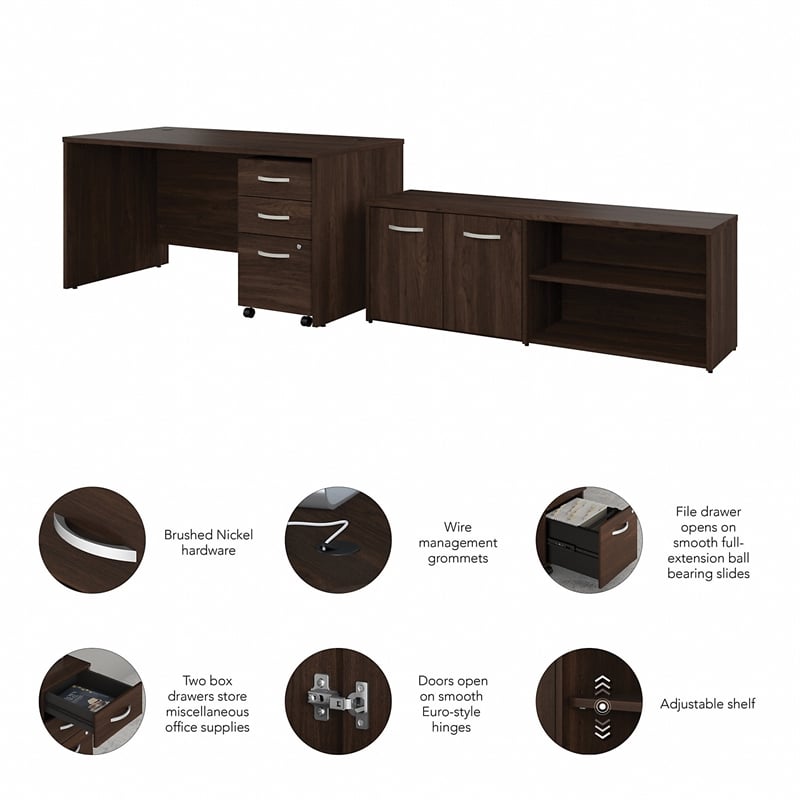 Black Walnut Wood Desk Organizer, Office Desk Accessories, Wood