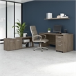 Studio C 60W Desk with Storage and Drawers in Modern Hickory - Engineered Wood