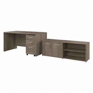 Studio C 60W Desk with Storage and Drawers in Engineered Wood