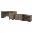 Studio C 60W Desk with Storage and Drawers in Modern Hickory - Engineered Wood