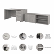 Studio C 60W Desk with Storage and Drawers in Platinum Gray - Engineered Wood