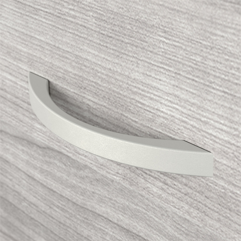 Studio C 60W Desk with Storage and Drawers in Platinum Gray - Engineered Wood