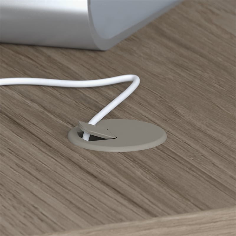 Studio C 60W L Shaped Desk with 42W Return in Modern Hickory - Engineered Wood