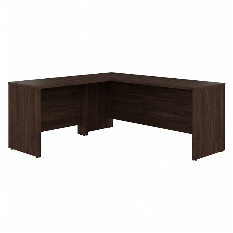Studio C 72W L Shaped Desk with 42W Return in Black Walnut - Engineered Wood