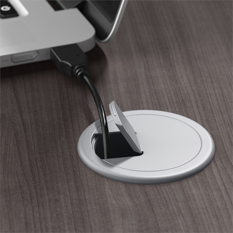 Studio C 66W x 30D Office Desk in Storm Gray - Engineered Wood