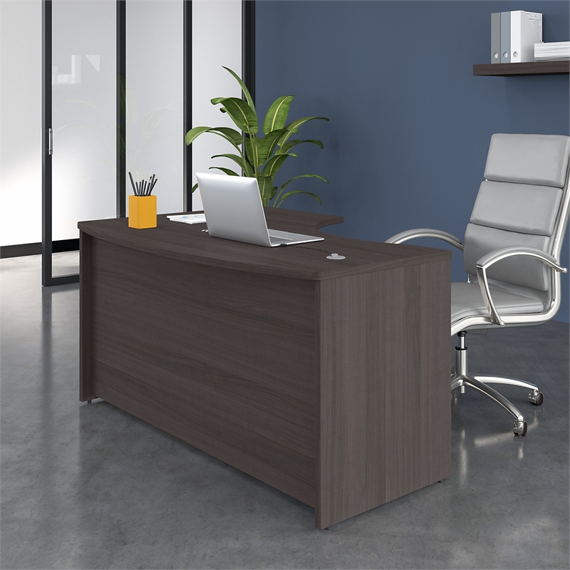 Studio C 60W x 43D Right Hand L-Bow Desk Shell in Storm Gray - Engineered Wood