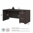 Studio C 66W Office Desk and Mobile File Cabinet in Storm Gray - Engineered Wood