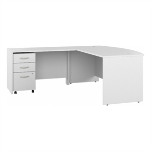 Studio C 72W Bow Front L Desk with Drawers