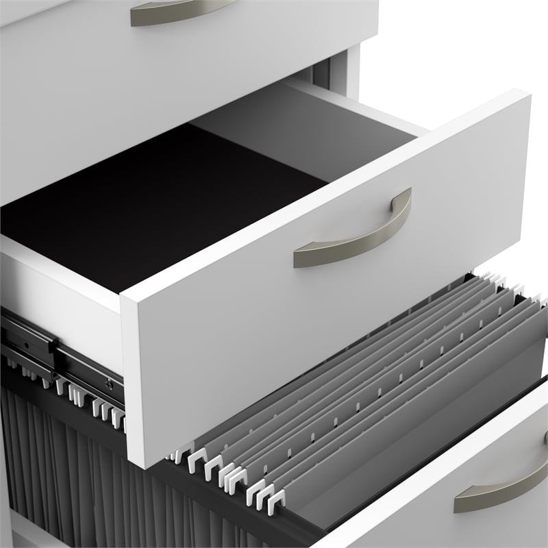 BBF Office in an Hour 3-Drawer Engineered Wood Mobile File Cabinet in Pure White