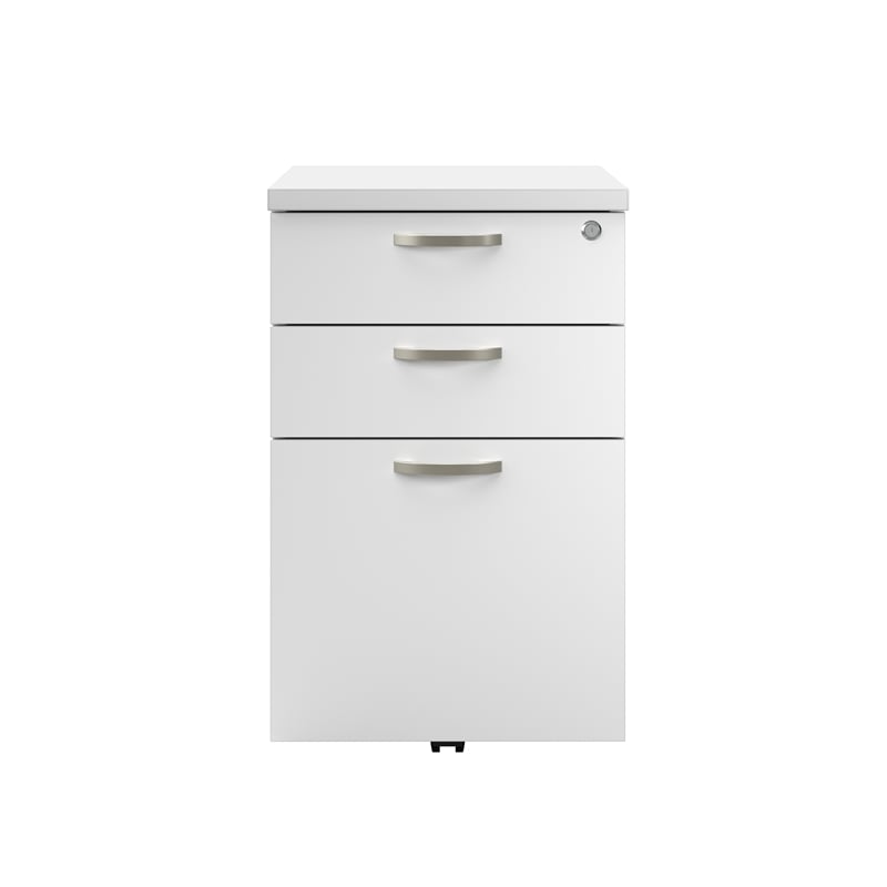 BBF Office in an Hour 3-Drawer Engineered Wood Mobile File Cabinet in Pure White