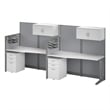 Office in an Hour 2 Person Cubicle Desk Set in Pure White - Engineered Wood