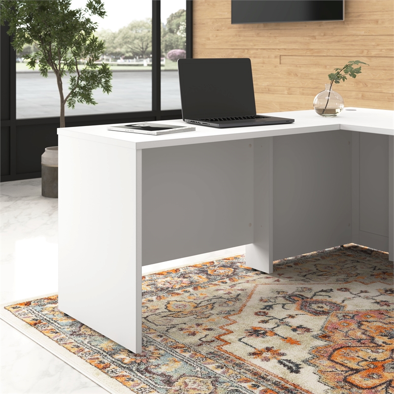 Hampton Heights 42W Desk Return in White - Engineered Wood