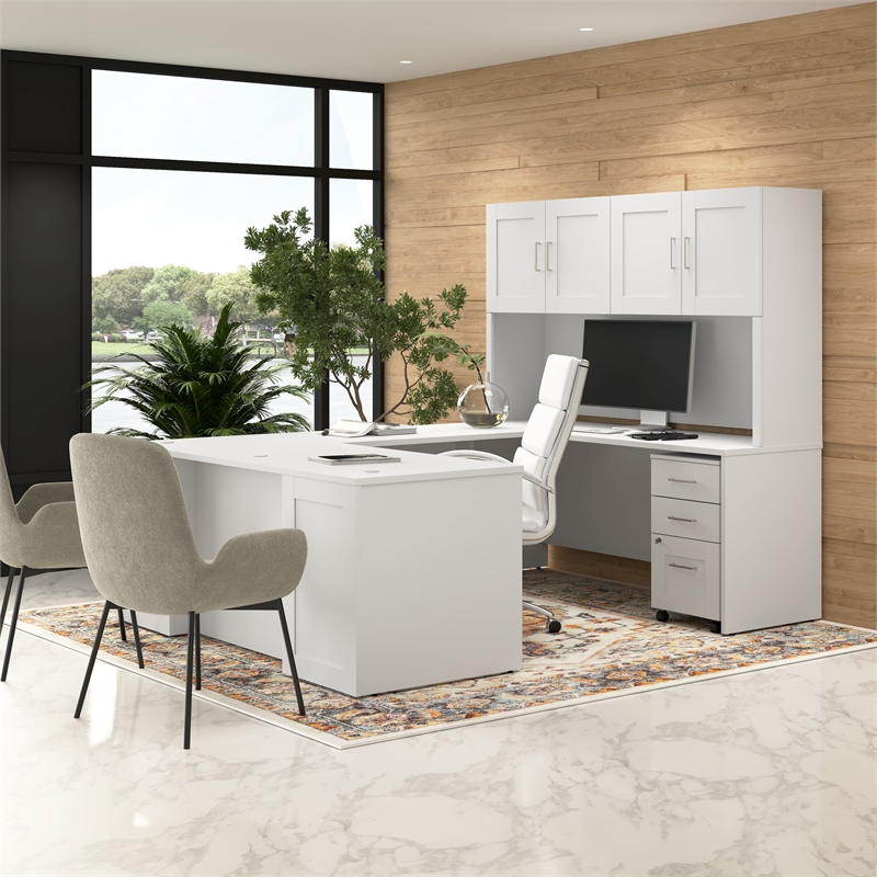 Hampton Heights 42W Desk Return in White - Engineered Wood