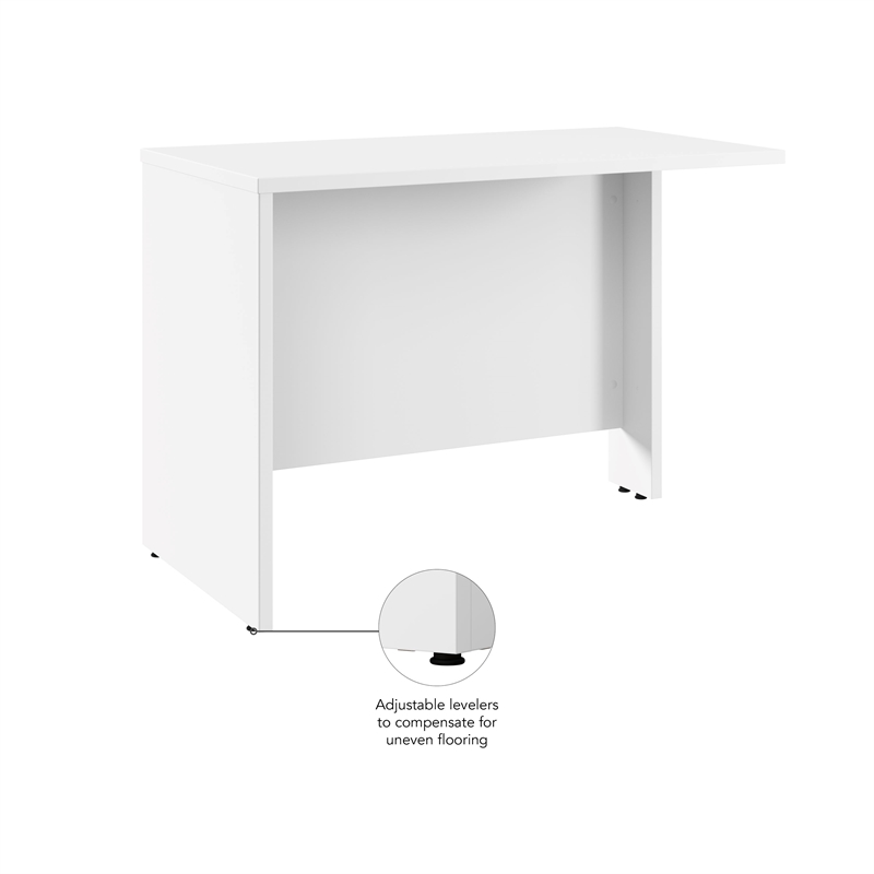 Hampton Heights 42W Desk Return in White - Engineered Wood