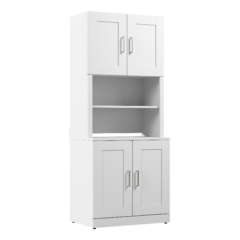 Hampton Heights Storage Cabinet with Doors and Hutch in White ...