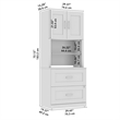 Hampton Heights Lateral File Cabinet with Hutch in White - Engineered Wood
