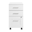 Hampton Heights 3 Drawer Mobile File Cabinet in White - Engineered Wood