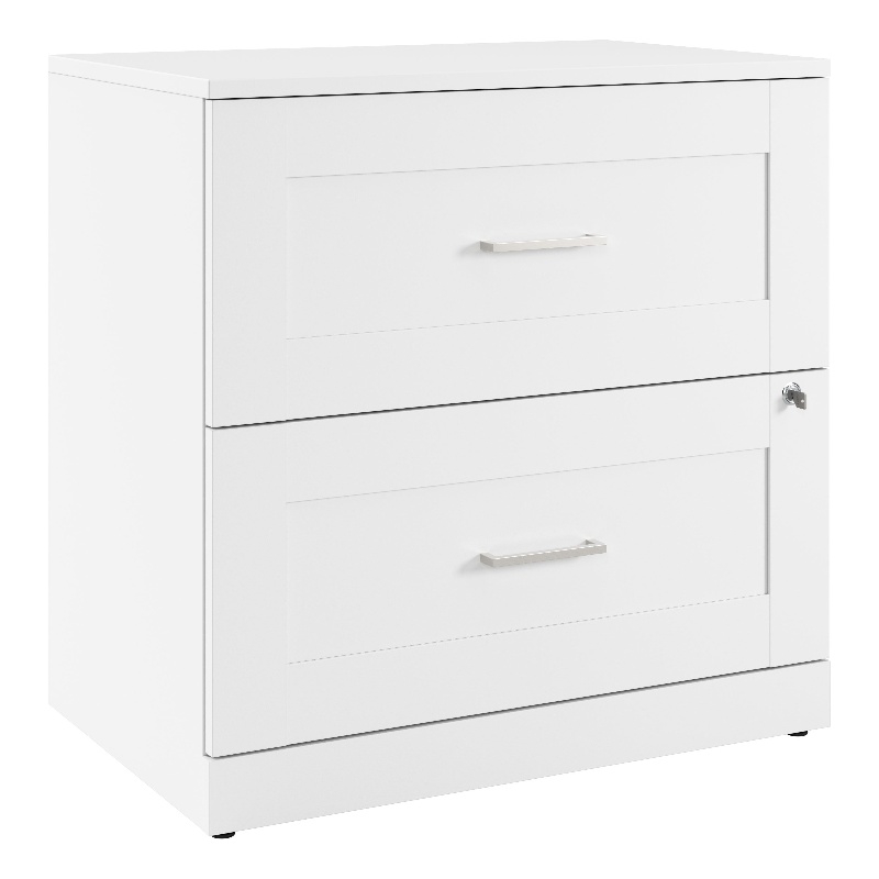 Hampton Heights 30W 2 Drawer Lateral File in White Engineered