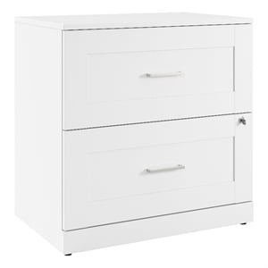 Hampton Heights 30W 2 Drawer Lateral File Cabinet in White - Engineered Wood