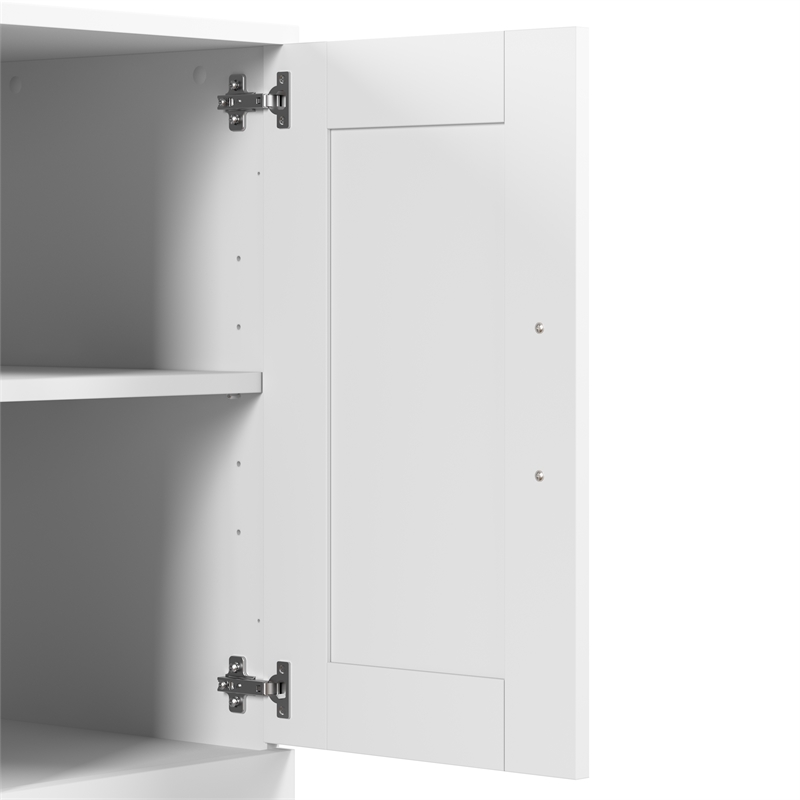 BBF Hampton Heights Engineered Wood Bookshelf with Doors in White