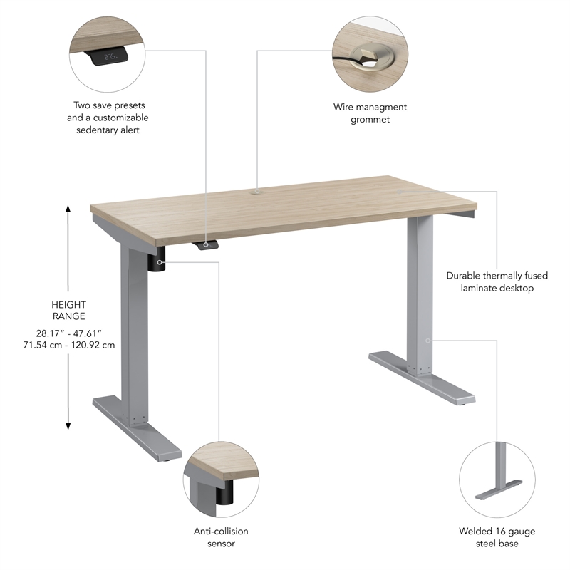Move 40 Series 48W Adjustable Standing Desk in Natural Elm - Engineered Wood