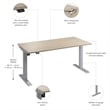 Move 40 Series 60W Adjustable Standing Desk in Natural Elm - Engineered Wood