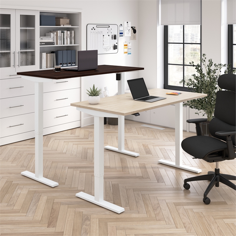 Move 40 Series 60W Adjustable Standing Desk in Natural Elm - Engineered Wood