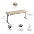Move 40 Series 72W Adjustable Standing Desk in Natural Elm - Engineered Wood