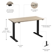 Move 60 Series 48W Adjustable Standing Desk in Natural Elm - Engineered Wood