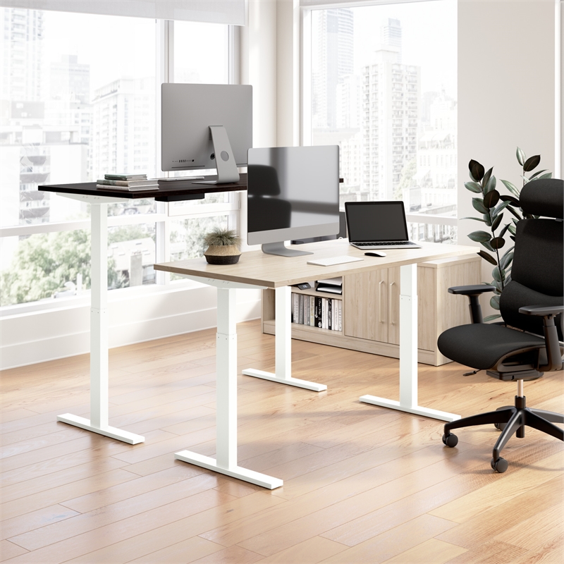 Move 60 Series 60W Adjustable Standing Desk in Natural Elm - Engineered Wood
