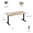 Move 60 Series 60W Adjustable Standing Desk in Natural Elm - Engineered Wood