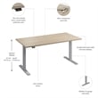 Move 60 Series 60W Adjustable Standing Desk in Natural Elm - Engineered Wood