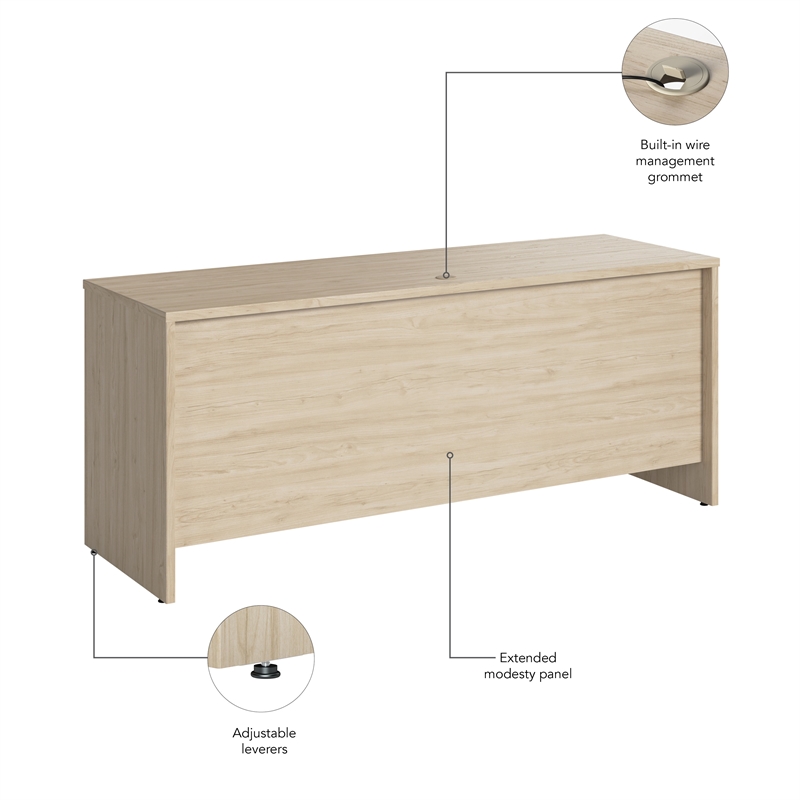 Studio C 72W x 24D Credenza Desk in Natural Elm - Engineered Wood