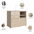 Studio C Office Storage Cabinet with Drawers in Natural Elm - Engineered Wood