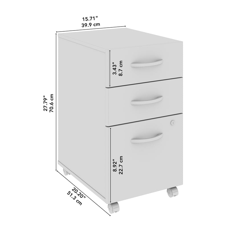 Studio C 3 Drawer Mobile File Cabinet in Natural Elm - Engineered Wood