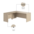 Studio C 72W x 30D L Shaped Desk in Natural Elm - Engineered Wood
